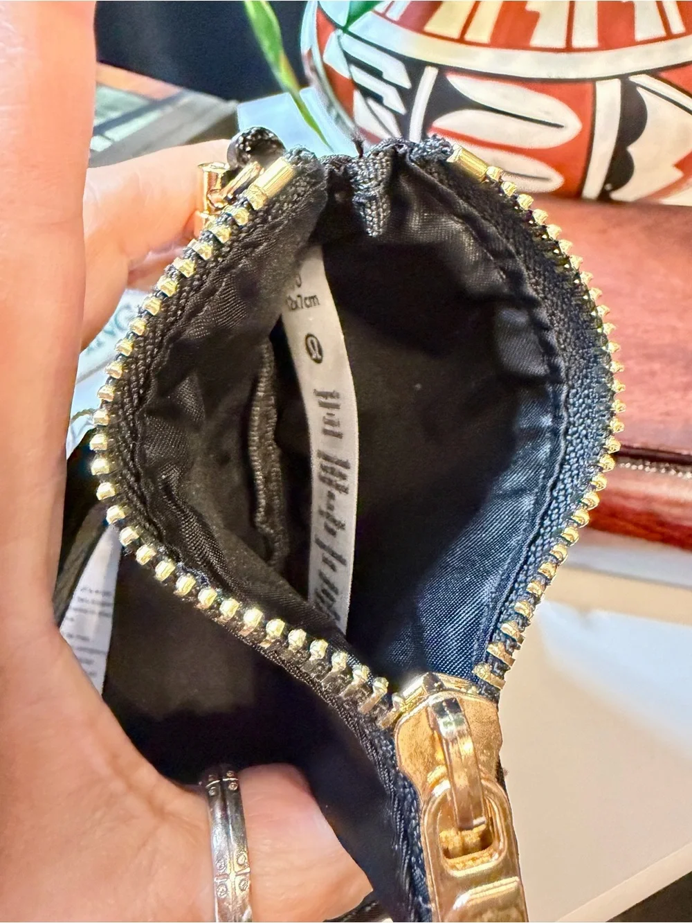 LULULEMON Black Dual Pouch Wristlet Keychain Unisex